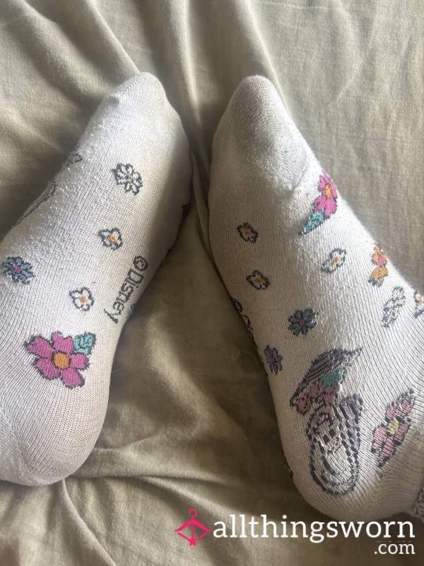 2 Days Worn Cute White Alice In Wonderland Socks