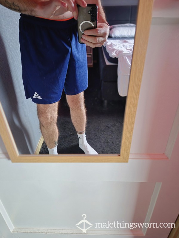 Worn Dark Blue Adidas Shorts