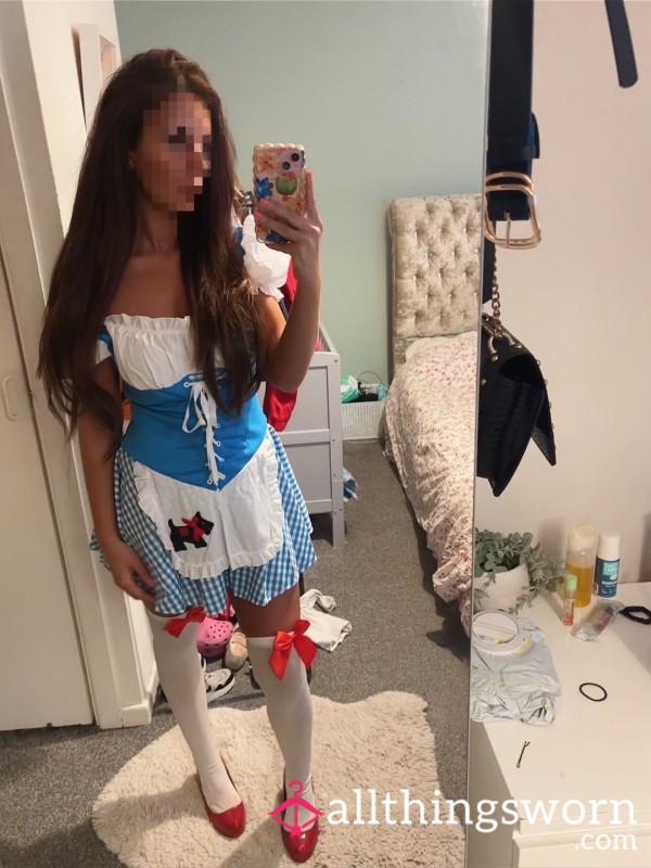 ✨ Worn Dorothy Costume – Cute & Playful 💙👠✨