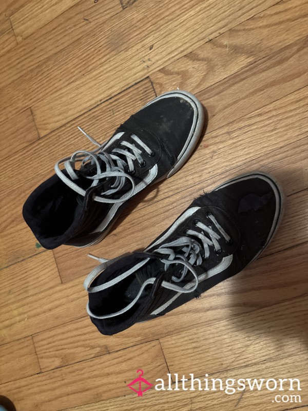 Worn Down Black Vans
