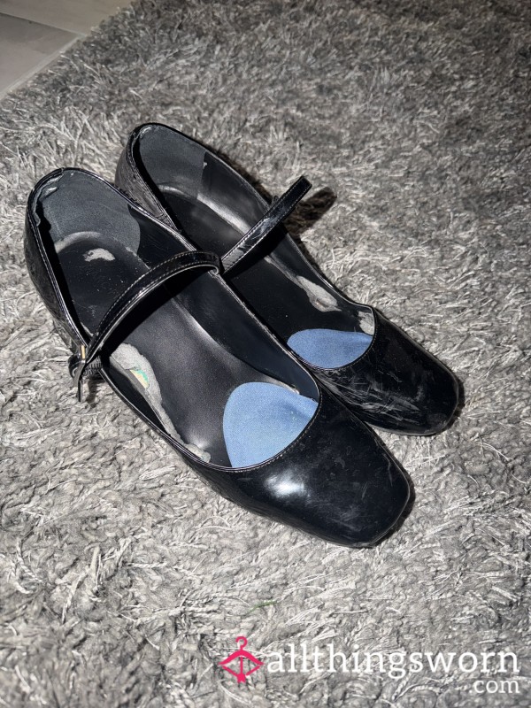 Worn Down Flight Attendant Heels