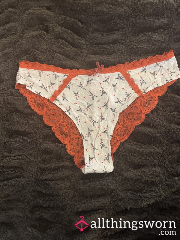 👙 Worn Eiffel Tower Lace Panties 🇫🇷❤️