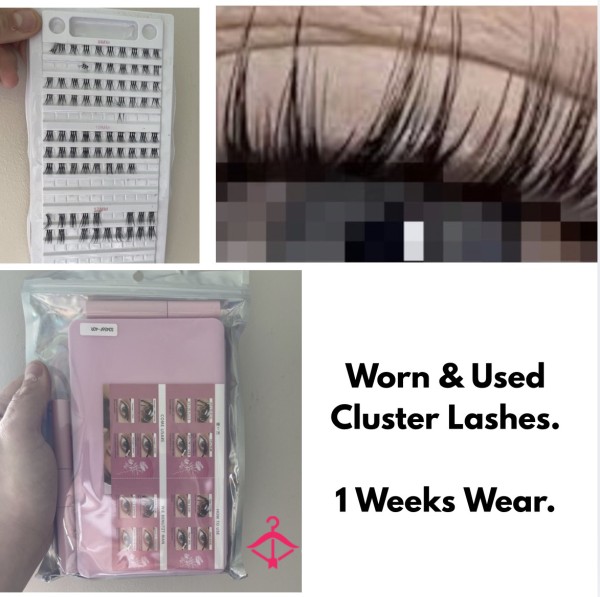 Worn False Lashes - Cluster Lashes.