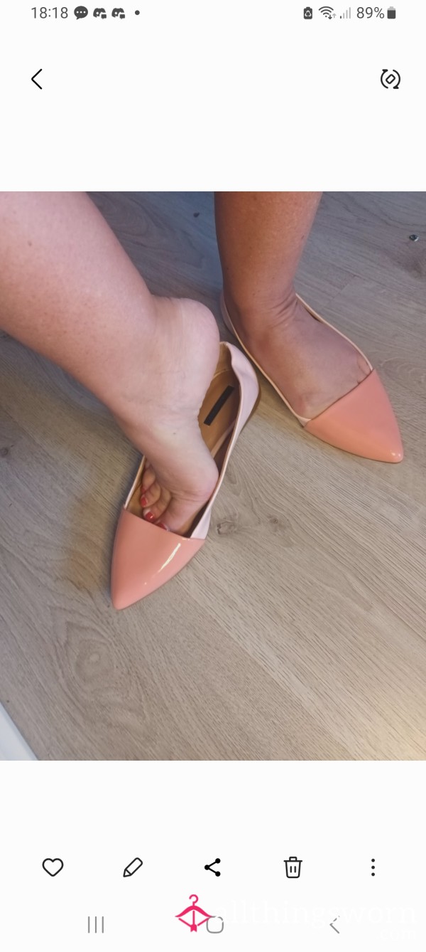 Worn Flat Ballet Shoes
