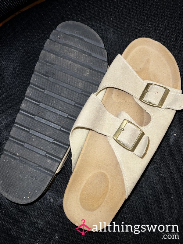 Worn Flat Sandals