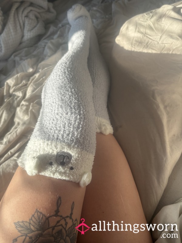 🎀 WORN FLUFFY KNEE-HIGH SOCKS — Sweet On The Outside, Filthy Underneath 🎀