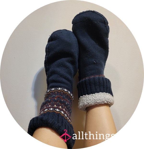 Worn Fluffy Slipper Socks