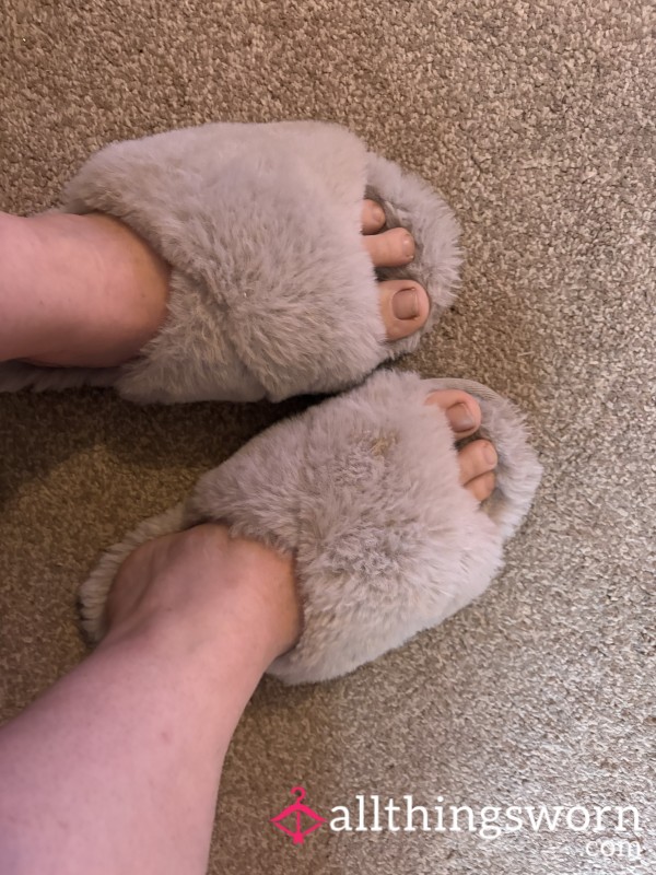 Worn Fluffy Slippers