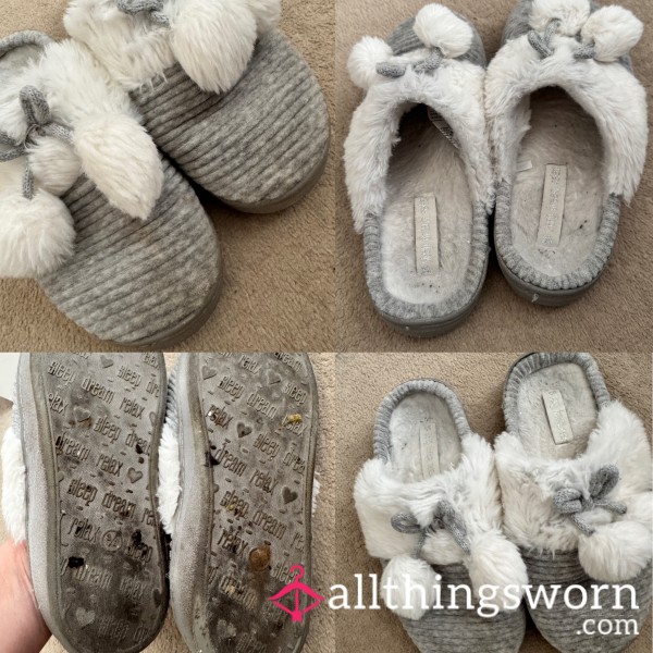 Ready To Post Worn Fluffy Slippers