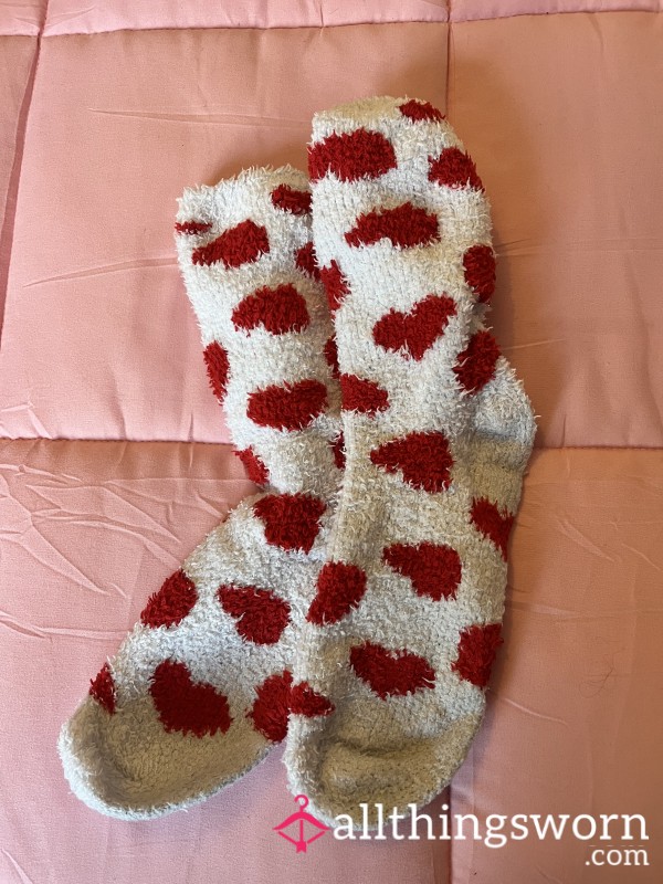 Worn Fluffy White Socks