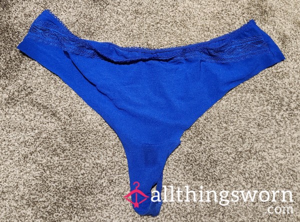 Worn For 2 Days, Dirty, Smelly Blue Thong - Ready To Ship!