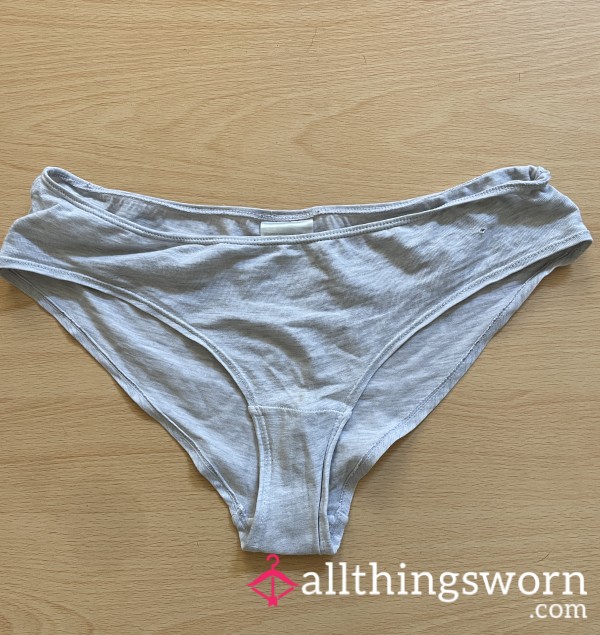 Worn For 24 Hrs Grey Cotton Panties