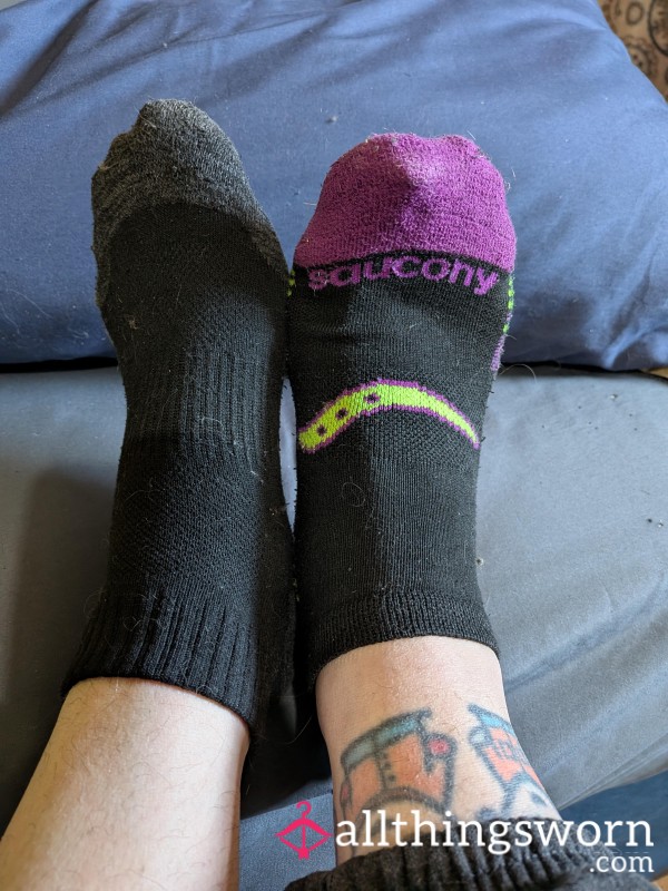 Worn For A Week And Don't Match. Ankle High Work Socks.