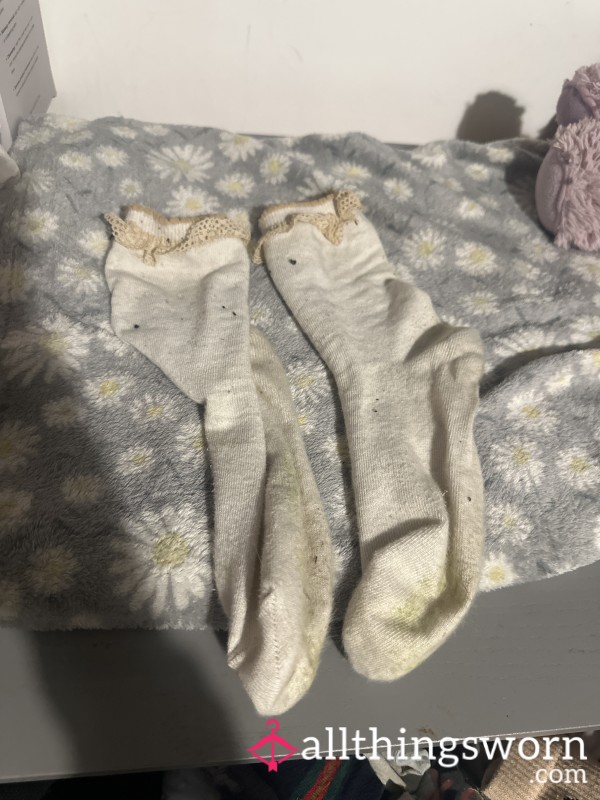 Worn Frilly Socks
