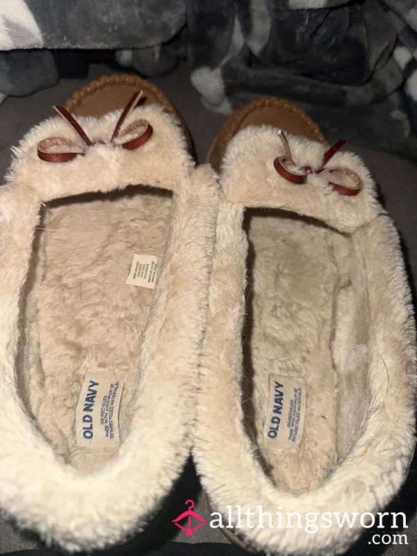 Worn Fuzzy Slippers