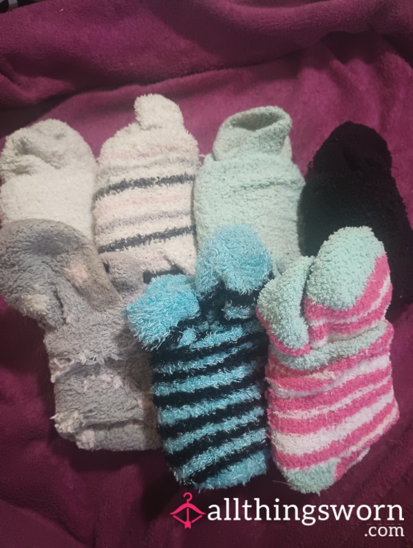 Worn Fuzzy Socks Each Individually Priced