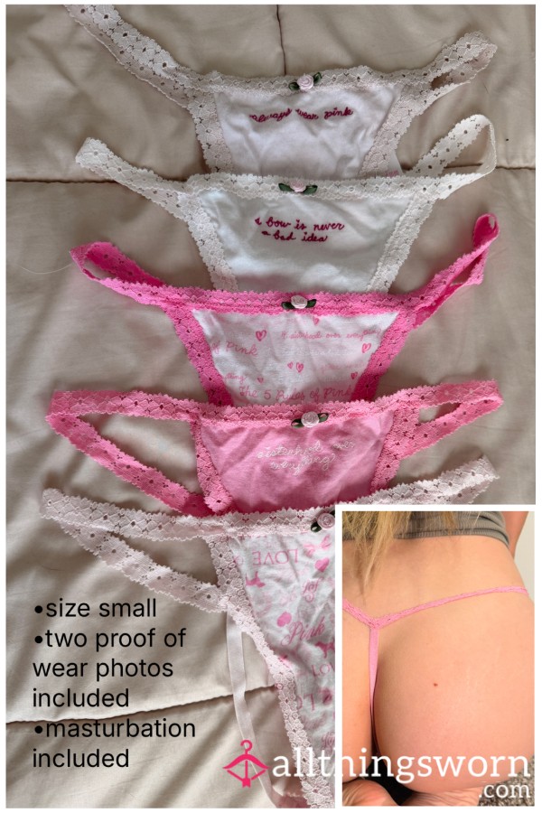 Worn G-Strings, Size Small, PINK X LoveShackFancy Collab