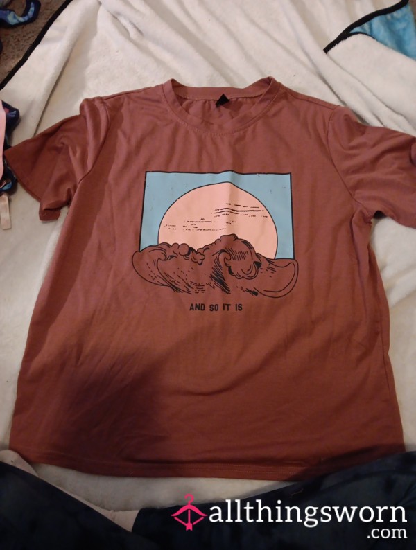 Worn Graphic Tee – “And So It Is” Sunset Shirt