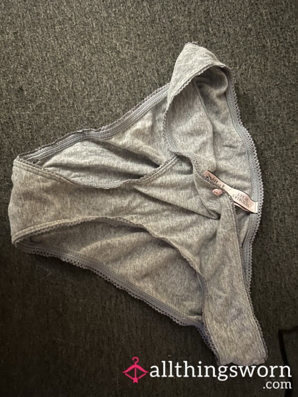 Worn Gray Cotton Panties