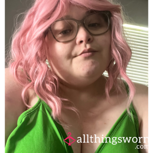 Worn Green Noddle Strap Top Lightweight