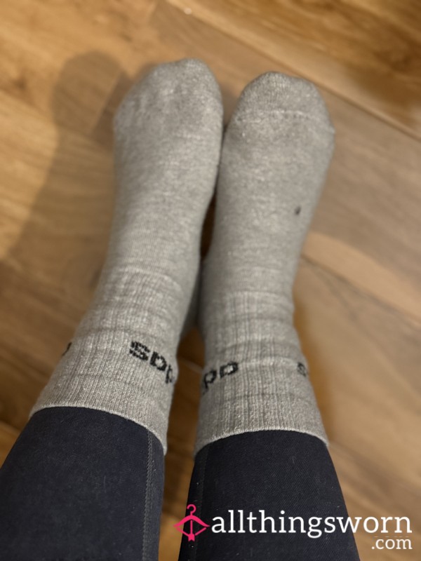 Worn Grey Adidas Socks
