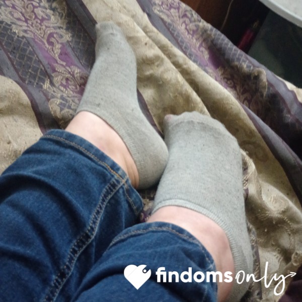 Worn Grey Ankle Socks