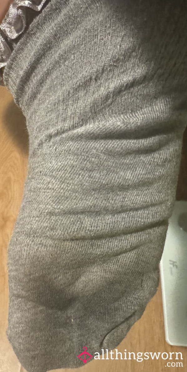 Worn Grey Frill Socks 🧦
