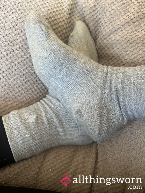 Worn Grey Socks