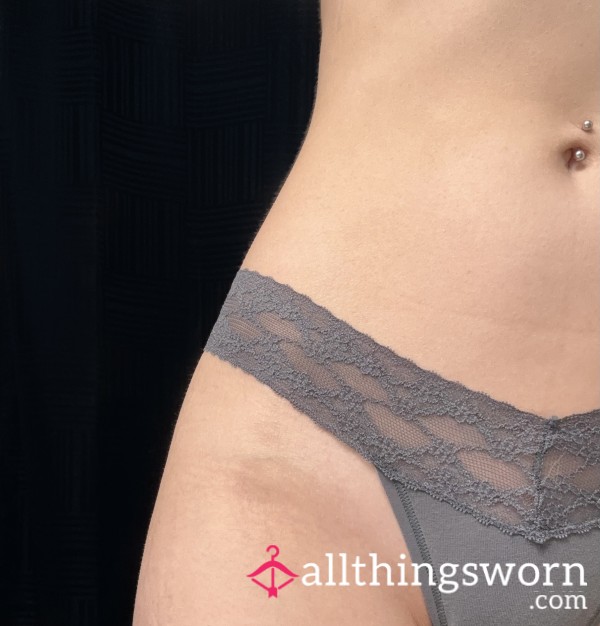 Worn Grey Thong – 3-Day Scent Soaked