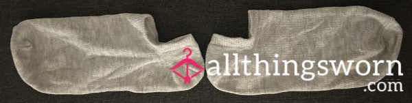 Worn Grey Trainer Socks 🖤 Simple & Genuine