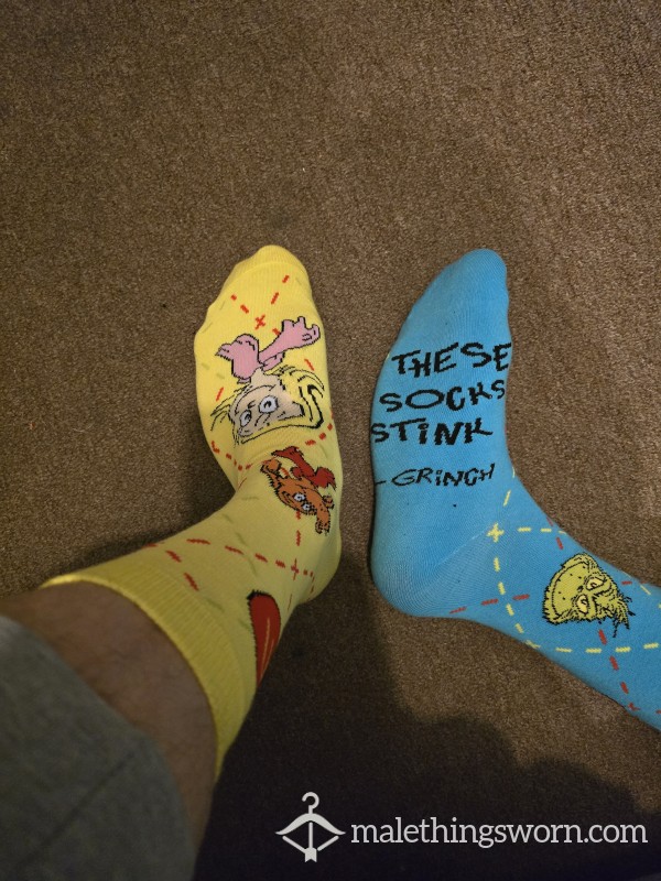 Worn Grinch-Style McDonald’s Socks – Custom Wear Available