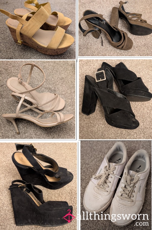 Worn Heals/ Old Trainers