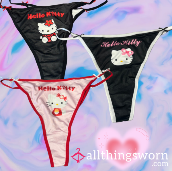 Worn Hello Kitty Thongs — Cute, Tight & Teasingly Dirty 😘