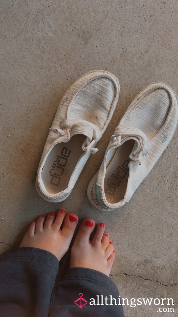 Worn Hey Dude Slip Ons