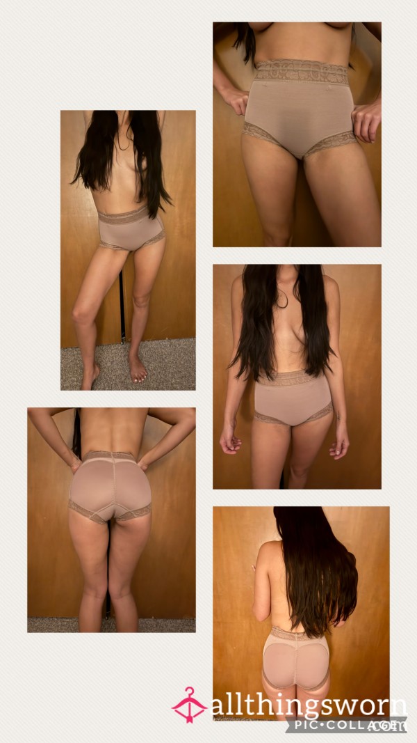 Worn High-Waisted Lace Briefs – Soft, Sultry, & Personal