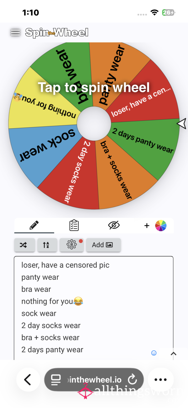 Worn Item’s Wheel 🍒👀