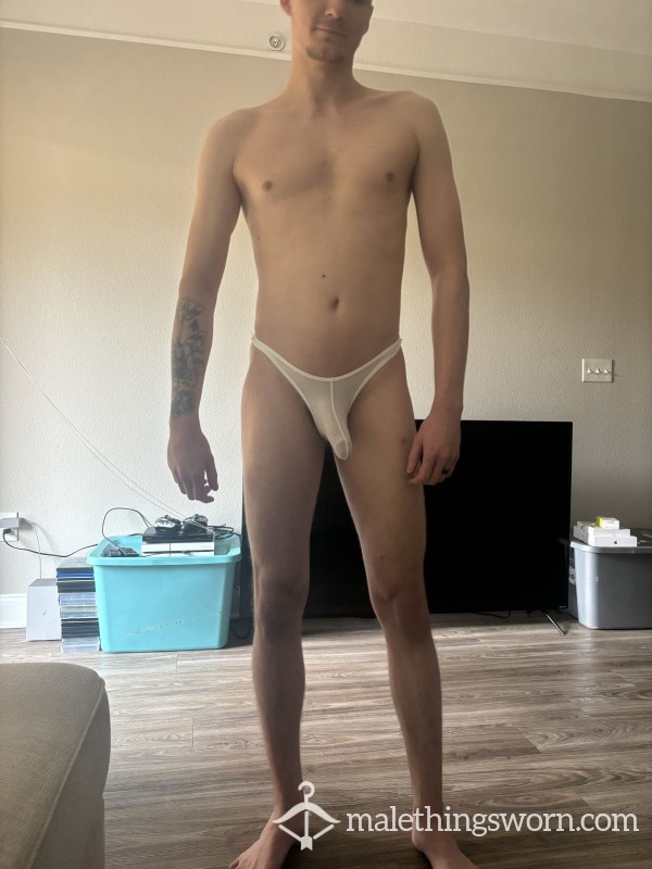 Worn Jock Style Briefs W/ Fresh Sperm Stains