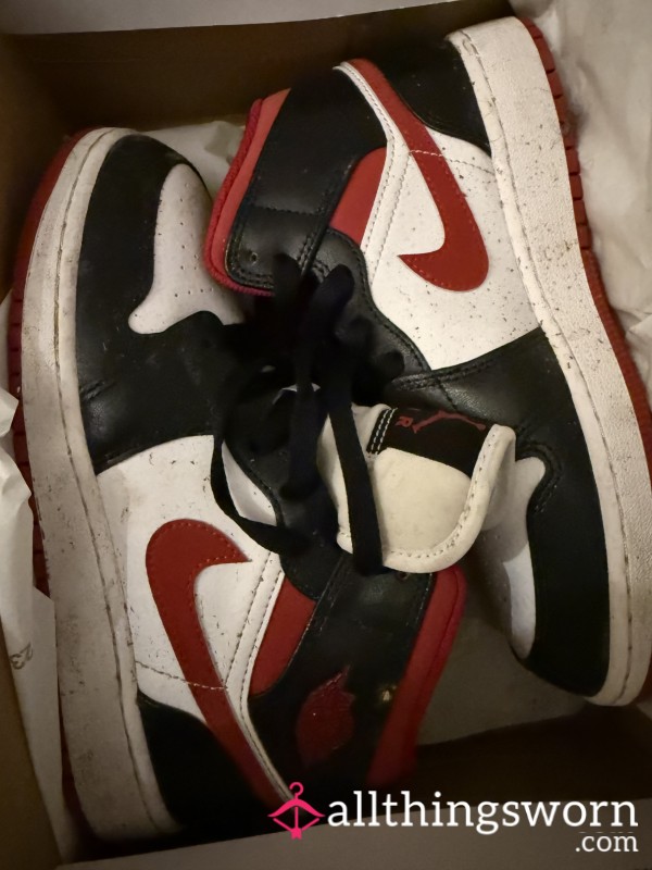Worn Jordans – Red/Black/White – 2+ Years Old