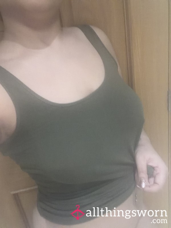 Worn Khaki Vest Top