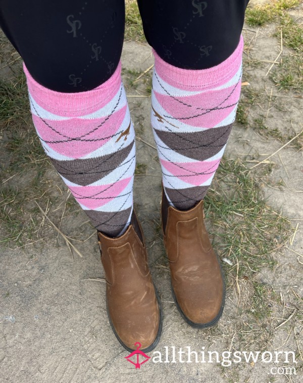 Worn Knee High Horse Riding Socks 🧦