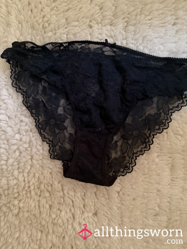Worn Lace Hi Leg Black Pants Size 10