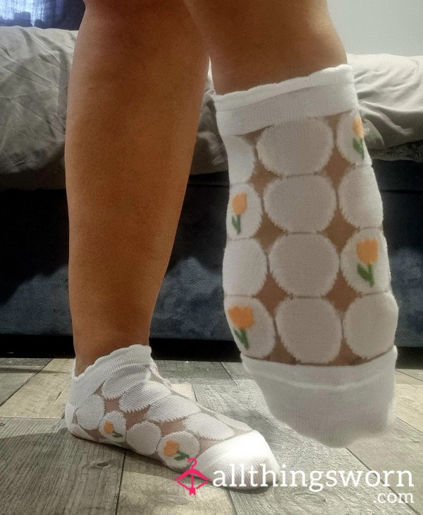 Worn Lace Nylon Socks