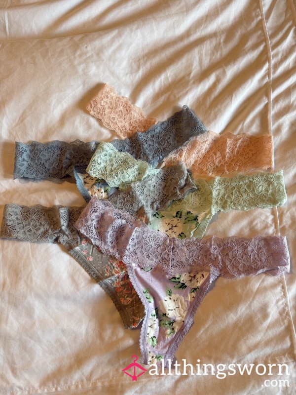 Worn Lace Thongs