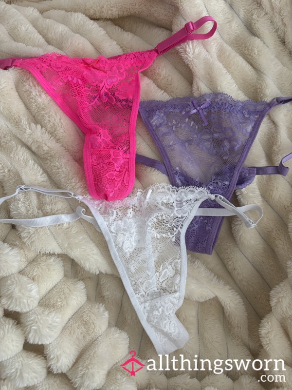 Worn Lace Thongs (pick Your Colour) 😈