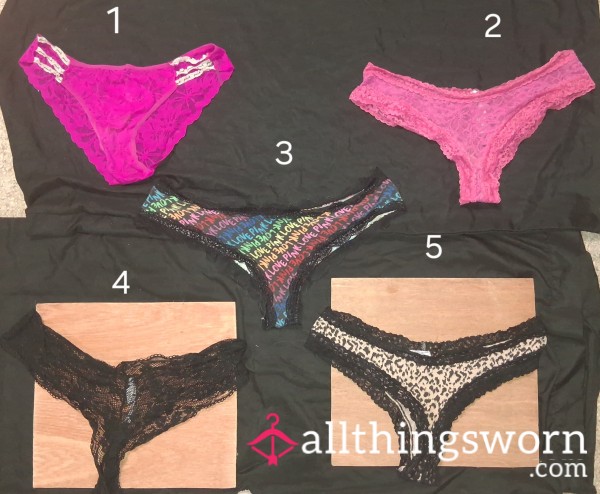 Worn Lacey Cheeky Panties.