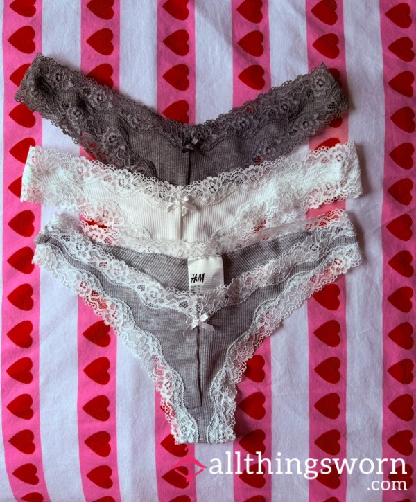 Well-Worn Scented Lacy Thong, 24 Hours+ Wear!