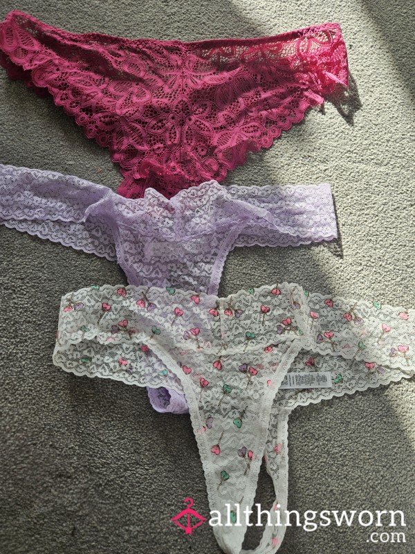 Worn Lacy Thongs Just For You