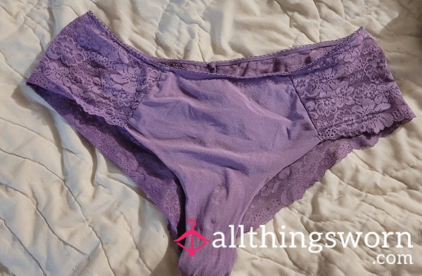 Worn Lavender Lace Panties