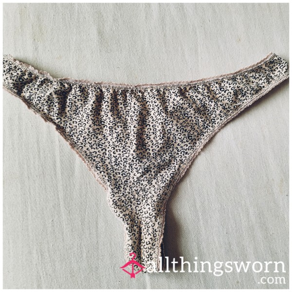 Worn Leapord Print Cotton Thong