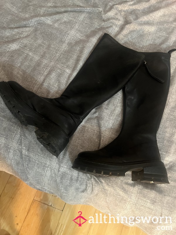 Worn Leather Boots By Nasty Girl